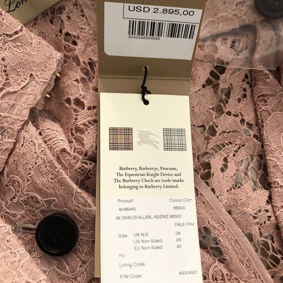 Burberry Blush Grace Hill Floral Lace Trench Coat - Picture 6 of 8